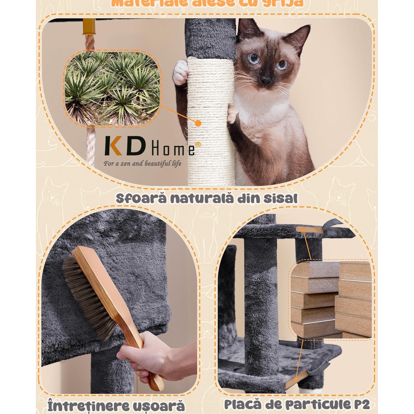 Ansamblu Joaca Pentru Pisici KD Home ClawCloud Loft Ansamblu Joaca Pentru Pisici KD Home ClawCloud Loft